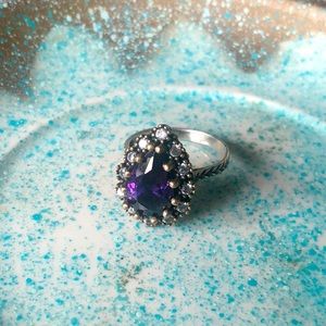 Beautiful sterling silver ring w 14k gold details